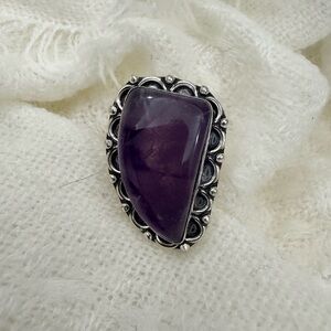 Huge Witchy Boho Stone Ring Goth Sz 7